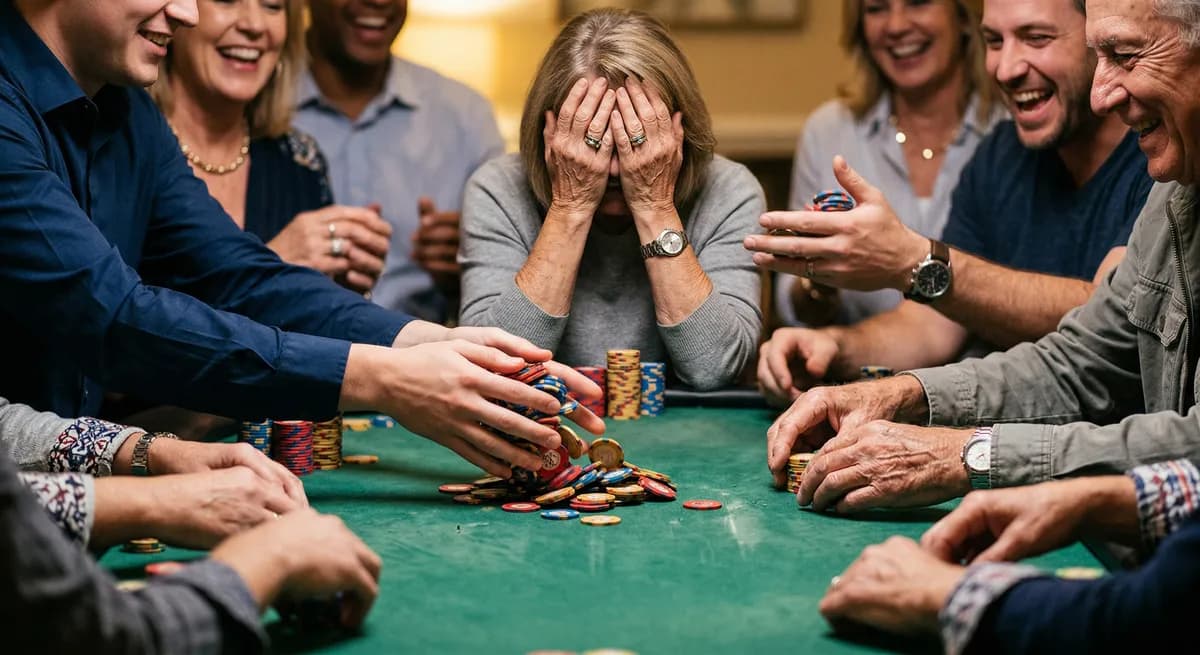 Moment convivial autour d'une table de poker